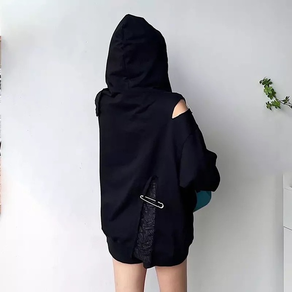 Patch work oversized womens hoodie - Picture 4 of 10